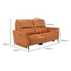 Orchard Three Seater Motorized Leather Recliner in Savana Tan Brown Colour