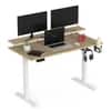 Wrick Plus Height Adjustable Study Table European Oak & White