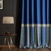 Stoa Paris Satin Window Curtain, 70% Blackout Curtains,   Privacy Lining, Pack of 1, Versailles - Blue Monarch with Back Lining