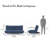 Palermo 3 Seater Click Clack Sofa cum Bed In Midnight Indigo Blue Colour