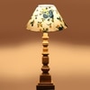 Devansh Multicolor Cotton Table Lamp With  Wood Natural Base (10X10X21 Inches)-38