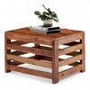 Kingsville Sheesham Wood Contemporary Square Coffee Table In Natural Teak Finish
