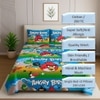 Multicolor Cartoonprint 350 TC Cotton Flat Single Bed Size Bedsheet With 2 Pilllow Covers  Threads