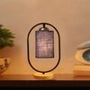 Devansh Blue Jute  Wooden Floor & Iron Table Lamp -17 Inch Height  -M