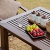 Alfresco Solid Wood Outdoor Dining Table with Four Arm Chairs and Bench in Brown Colour