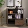 Hexa Engineered Wood Bookshelf Multipurpose Storage Rack in Flower Wenge Colour