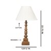 Devansh Off-White Cotton Vintage Straight Pleated   Lamp With Wood Base (12X12X22.75)