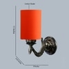 Devansh Metal Electric Wall Light in Antique Gold Colour with Orange Shade Count of 1 Light