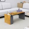 Hexa Engineered Wood Coffee Table In Slate Grey And Giant Wood