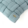 Basket Knit Cotton Pillow Cover  Cadet Blue 12X20  Inches