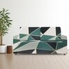 2 Seater Green Triangles Sofa Cover