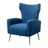Murrow Solid Wood Accent Chair in Blue Colour