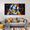 The Castle Decor Krishna Ji Wall Painting Wooden Framed 27x48 Inch (Style 23)