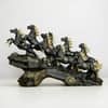 Seven Horse Royal Gallop Horse Sculpture in Matte Black Colour
