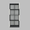 8 Shelves Semi Open Multipurpose Matrix Kitchen Cabinet In Highland Pine & Slate Grey Finish