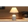 off-white cotton with White Brushed Wood Table Lamp