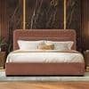 Milan Engineered Wood King Size Bed with Hydraulic Storage in Mocha Mouse Velvet Colour