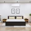 Hexa Engineered Wood Modern King Bed With Headboard With Storage In Flower Wenge