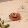 Ireka Homes Sugar Shell Acacia Wood Cake Stand with Glass Dome
