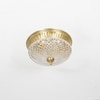 Telmor 2-Light Flush Mount Ceiling Light In Antique Brass Finish With Clear Star Diamond Cut Glass