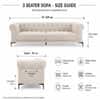 Bellmore 3 Seater Tufted Woven Chesterfield Sofa Brown