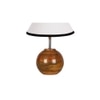 White & Black cotton with Natural Wood Table Lamp