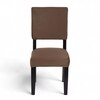 Newport wood Set of 2 Dining Chairs in Taupe Brown Velvet Upholstery with MAHAGONY FINISH
