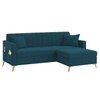 Convil Velvet L Shape 4 Seater Sofa in T Blue Color