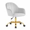 Doe Buck Aurora Modern Grey Luxury Velvet Office Chair