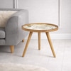 Oalveil Solid Wood Side Table in Walnut Brown Finish