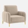 Monly Velvet 1 Seater Sofa Cream Color