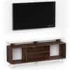 Skiddo Lite Engineered Wood Tv Entertainment Unit Set In Brown Maple & White Finish