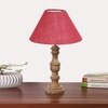 Devansh Pink Jute Table Lamp With  Wood Natural Base (10X18 Inches)-35