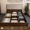 AIAN Baldwin Queen Size Storage Bed with Drawers in Walnut Colour