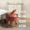 Brick Tan Faux Leather Ottoman Set Of 2