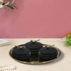 Metalsmith Metal Serveware Box Set of 4 with Tray Black Finish