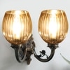 Devansh Metal Electric Wall Light in Antique gold Colour with Lavender Shade Count of 2 Lights