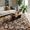 Presto Beige Floral Hand Tufted Wool Carpet 4X6 Feet