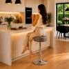 Doe Buck Linon Adjustable Bar Stool in Grey Colour with Chrome Base
