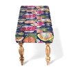 Cairo Sheesham Wood Mid Century 3 Seater Bench In Fruit Print Blue Kantha