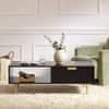 Velin Ridged Coffee Table with Drawer Black