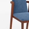 Harper Solid Wood Dining Chair in Honey Finish & Baltic Blue Colour