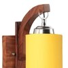 Devansh Solid Wood Electric Wall Light in Brown Colour with Yellow Shade Count of 1 Light