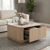 Scandinavian Ludlow Square Coffee Table Natural Wood Finish