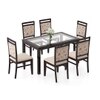 Floyd 6 Seater Dining Table Glass Top With Set Of 6 Alaine Dining Chairs