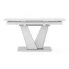 Caribu 4 To 6 Extendable Dining Table With Set Of 6 Doris Swivel Accent Chairs (Colour- Dark Grey, Finish- White High Gloss)