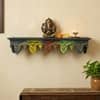 Multishade Colour Solid Wood Handcarved Vistara Navaranga Floating Wall Shelf with distres finish by DisooFashions