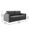 Alfon 3 Seater Velvet Pull Out Sofa Cum Bed with Storage In Dark Grey