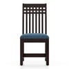 Diego Dining Chair -Finish- Mahogany, Fabric - Midnight Indigo Blue