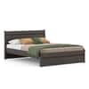 Basel Solid Wood Queen Size Non Storage Bed In Dark Chestnut Finish